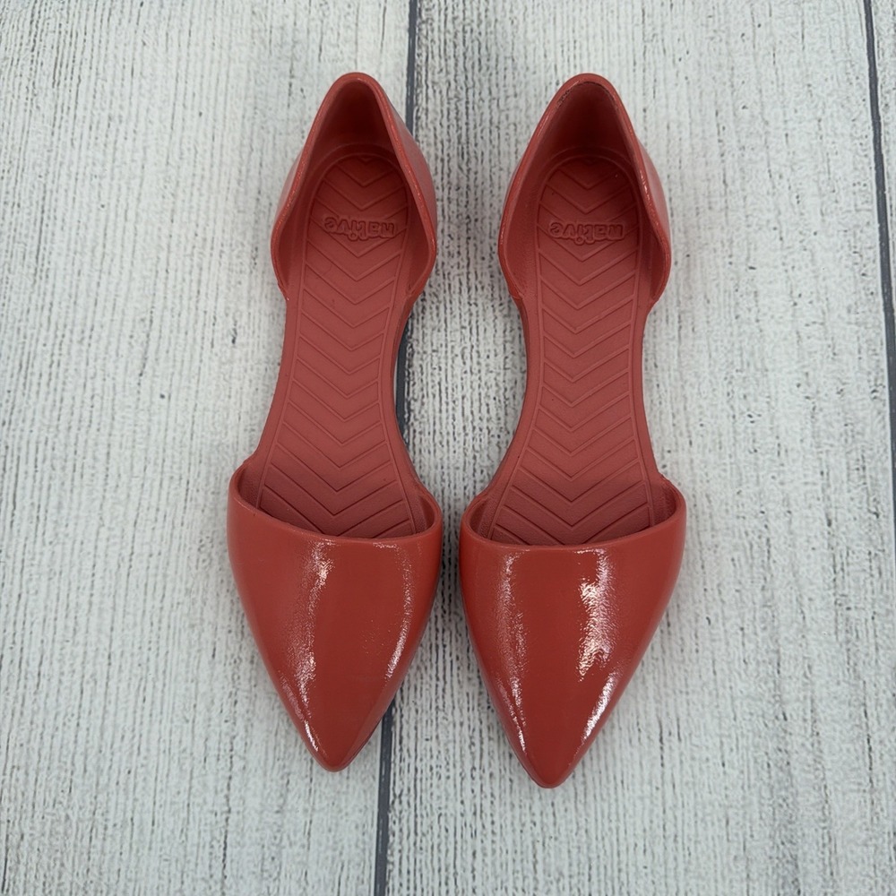 Native Shoes Womens 6 Coral Pink Gloss Audrey Pointed D'orsay Flats Sandals